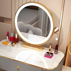 Modern Glam Vanity Dressing Table with Drawer-Wooden Crest