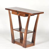 Modern V-Frame Console Table with Storage Drawer-Wooden Crest
