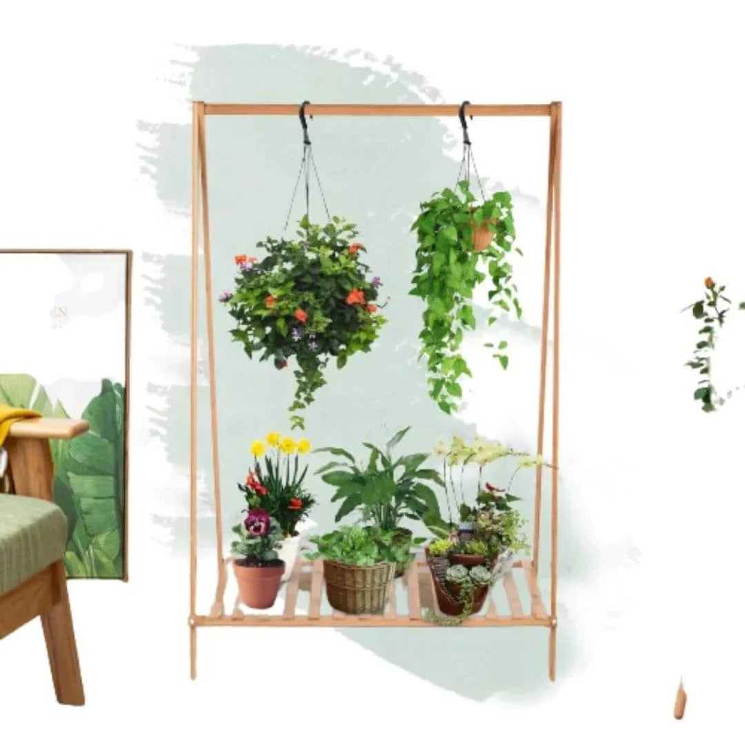 Modern Multi-Tier Plant Stand with A-Frame Design-Wooden Crest