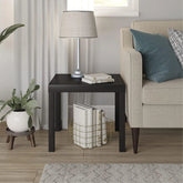 Modern Parsons End Table with Square Design-Wooden Crest