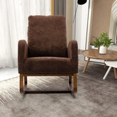 Fabric Rocking Chair-Wooden Crest