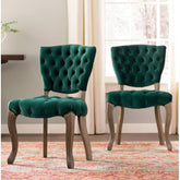 Richard Tufted Velvet Parsons Chairs (Set of 2)-Wooden Crest