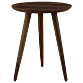 Mid-Century Tripod Round Side Table with Tapered Legs-Wooden Crest
