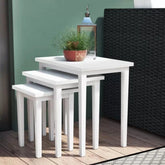Modern Nesting Tables Set of 3 with Solid Wood Construction-Wooden Crest
