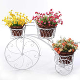 Vintage Bicycle Plant Stand with Three Display Tiers-Wooden Crest