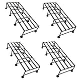 Industrial Grid Plant Stand Set with Elevated Design-Wooden Crest