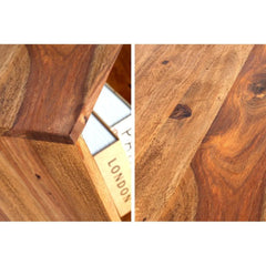 Modern Cube Storage Side Table with Open Display-Wooden Crest