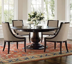 Handicrafts Stylish Look Round Shape Dining Table + Upholstered Chair 4 Seater-Wooden Crest