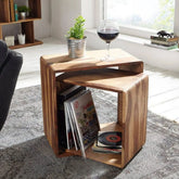 Modern Nested Storage Cubes with Natural Wood Grain-Wooden Crest
