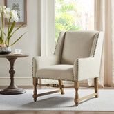 Wooden Armchair with Armrest Design-Wooden Crest