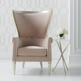 Caracole Wide Down Cushion Wingback Chair-Wooden Crest