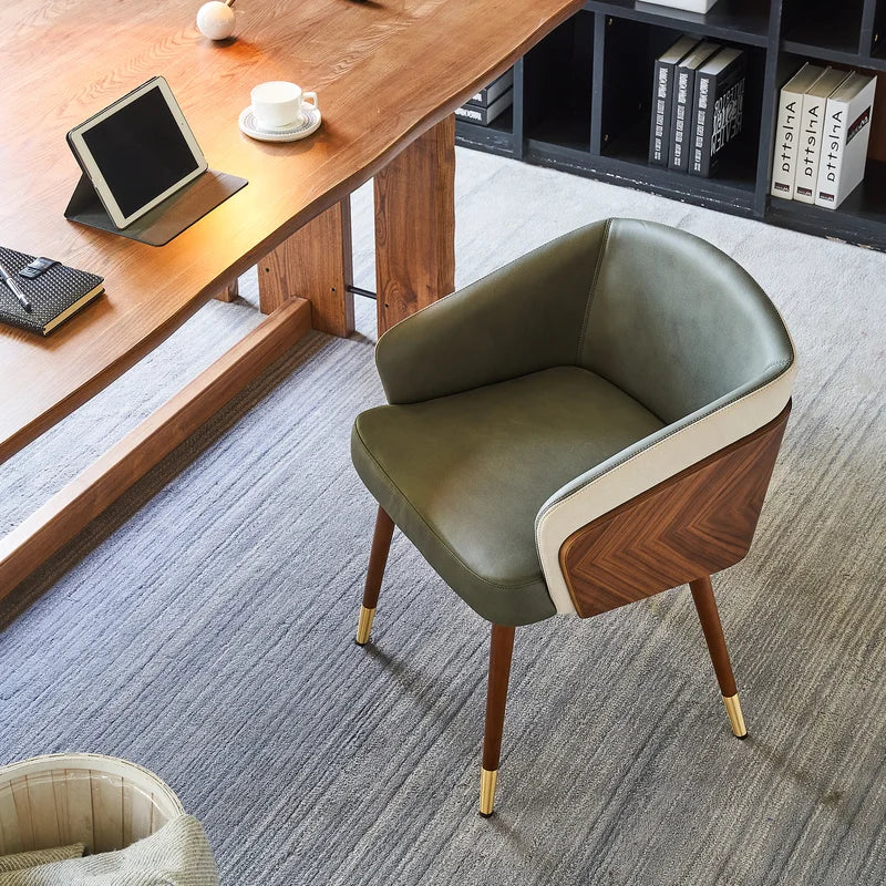 Enrico Upholstered Armchair-Wooden Crest