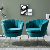 Hendrix Wide Velvet Barrel Chair (Set of 2)-Wooden Crest