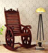 Harold Solid Wood Rocking Chair in Honey Oak Finish-Wooden Crest