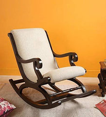 Fritto Rocking Chair – Walnut Color-Wooden Crest
