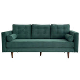 Velvet 3 Seater Sofa – Forest Green | Wooden Crest