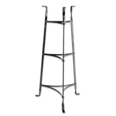 Artisanal Three-Tier Plant Stand with Mixed Metal Finish-Wooden Crest