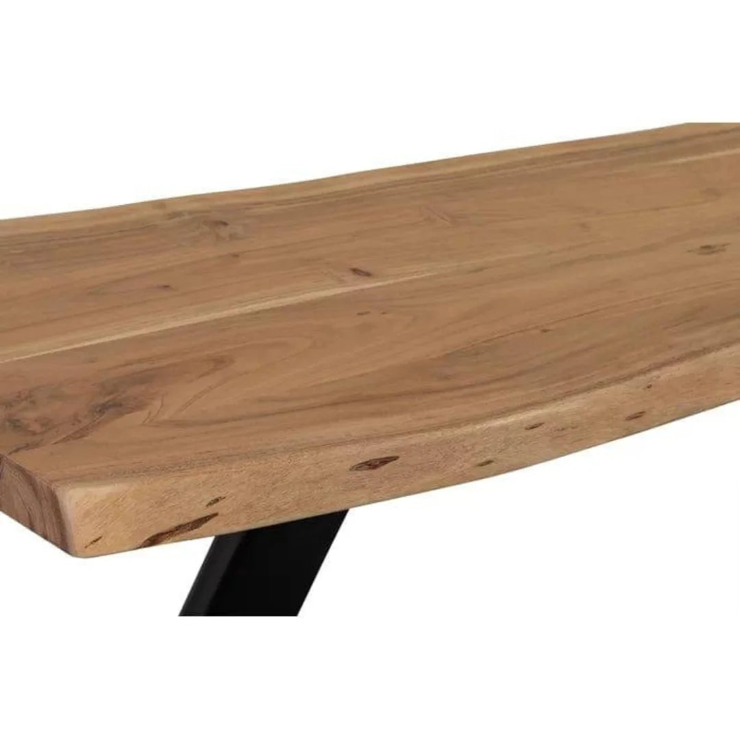 Industrial Live Edge Console Table with X-Frame Base-Wooden Crest