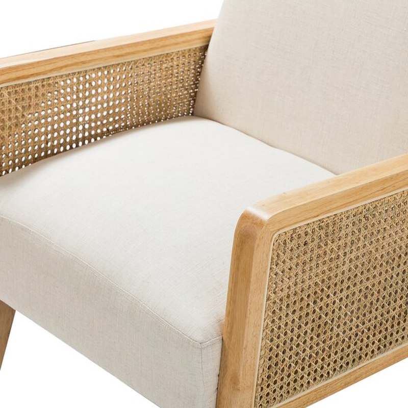 Warlick Wide Armchair-Wooden Crest