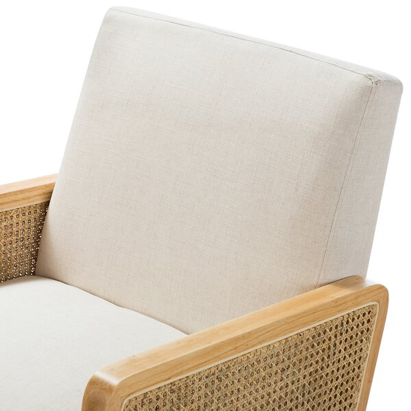 Warlick Wide Armchair-Wooden Crest