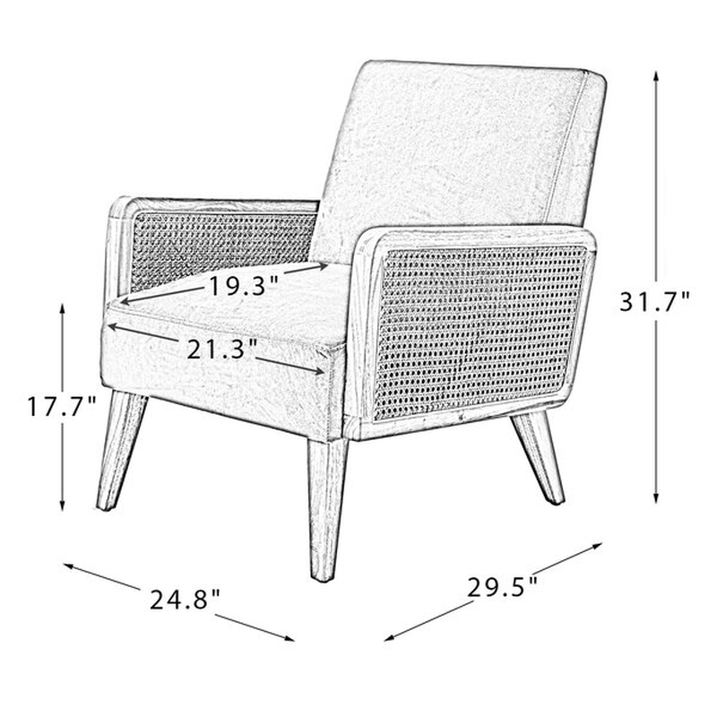 Warlick Wide Armchair-Wooden Crest