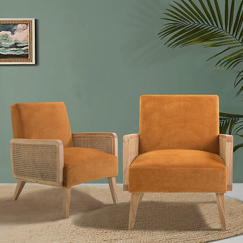Warlick Wide Armchair-Wooden Crest