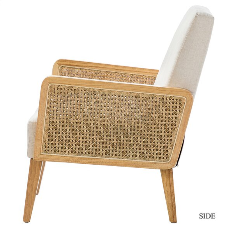 Warlick Wide Armchair-Wooden Crest