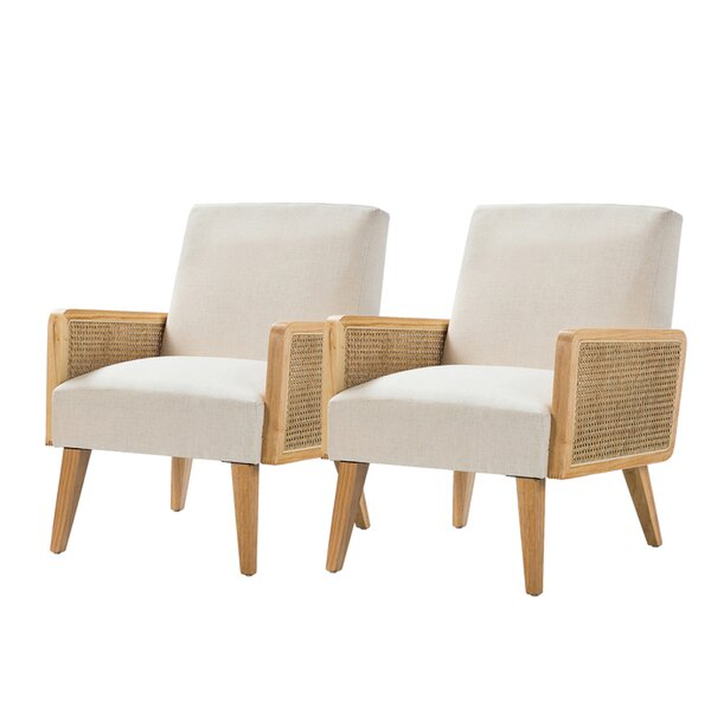 Warlick Wide Armchair-Wooden Crest