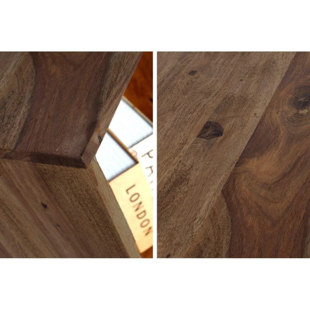 Modern Cubic Side Table with Open Storage Design-Wooden Crest