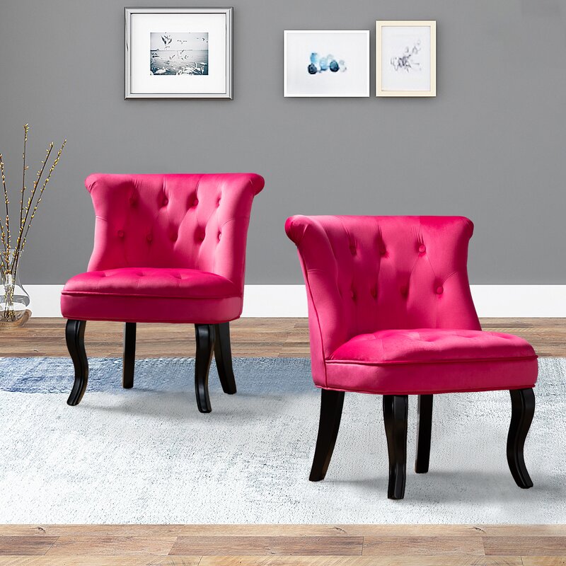Grenier Wide Tufted Side Chair Set-Wooden Crest