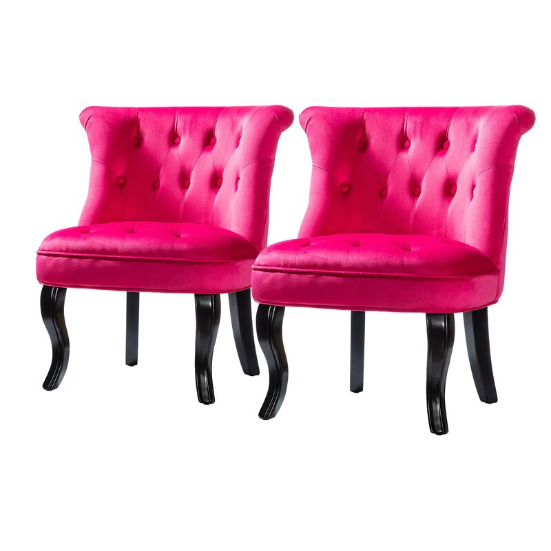 Grenier Wide Tufted Side Chair Set-Wooden Crest
