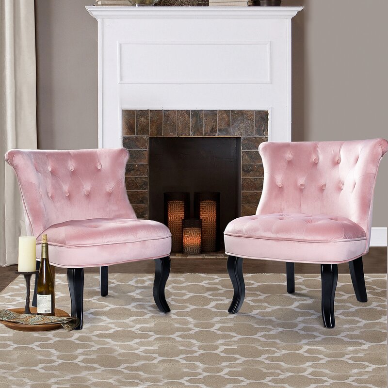 Grenier Wide Tufted Side Chair Set-Wooden Crest