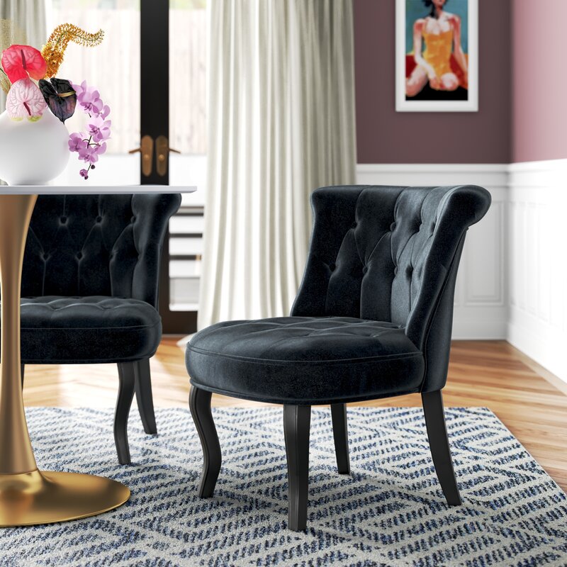 Grenier Wide Tufted Side Chair Set-Wooden Crest