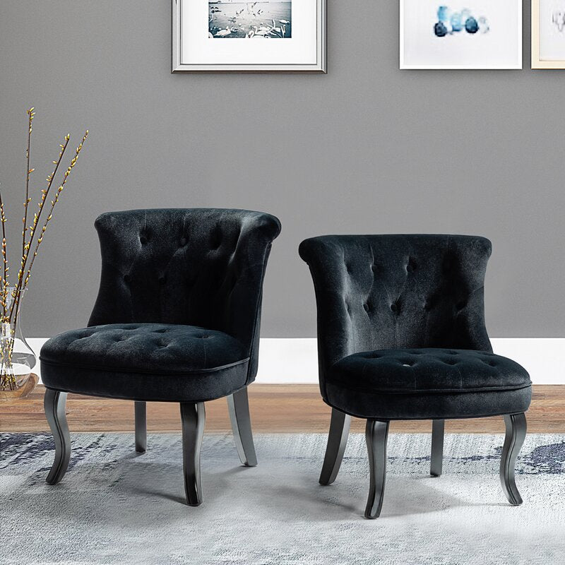 Grenier Wide Tufted Side Chair Set-Wooden Crest
