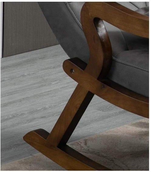 Elegant Wooden Rocking Chair with Footrest-Wooden Crest
