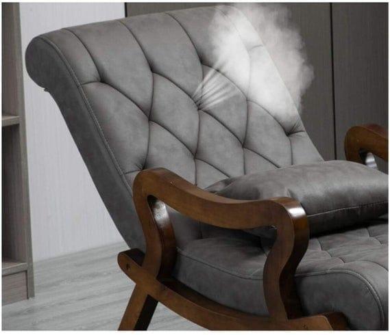 Elegant Wooden Rocking Chair with Footrest-Wooden Crest