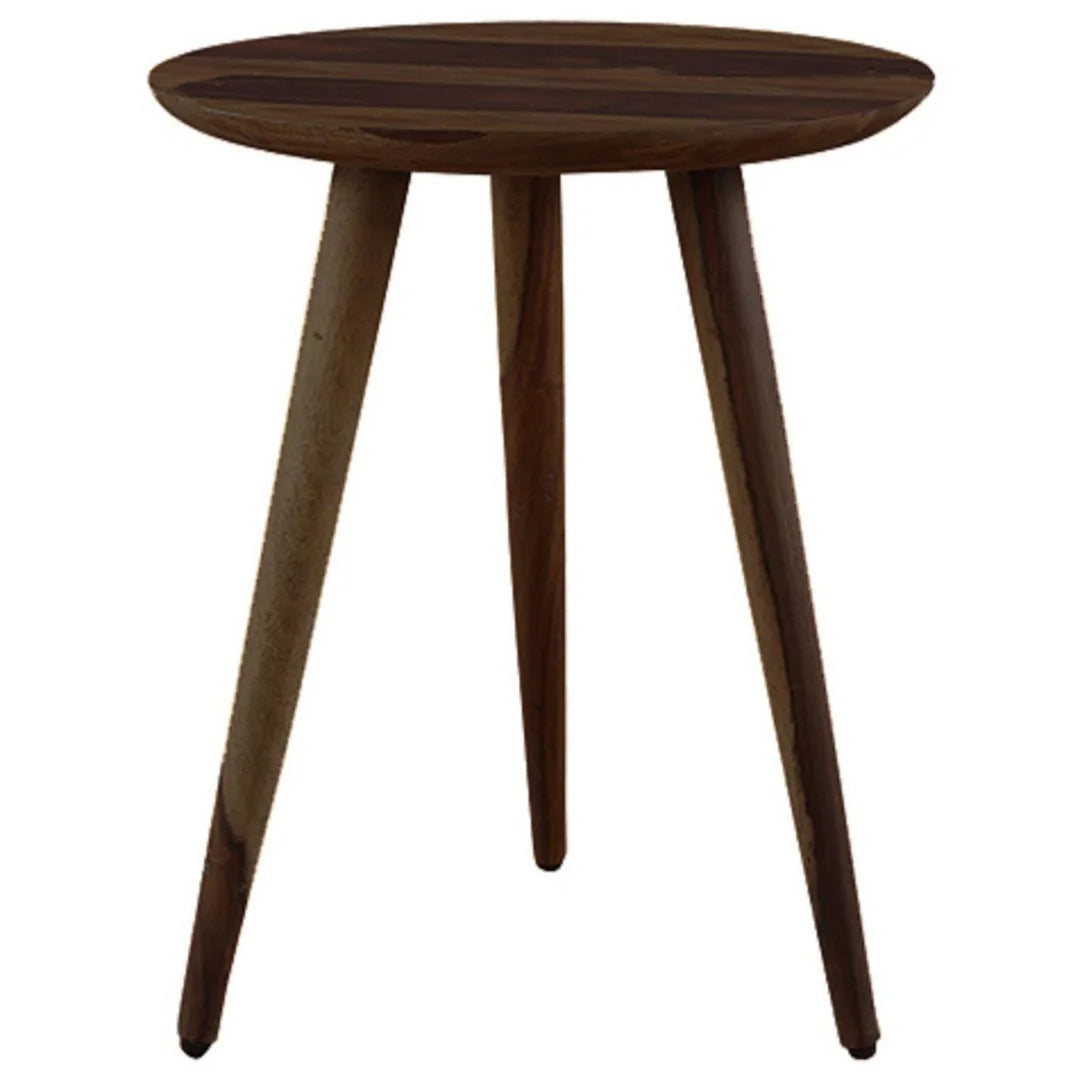 Mid-Century Tripod Side Table with Tapered Legs-Wooden Crest