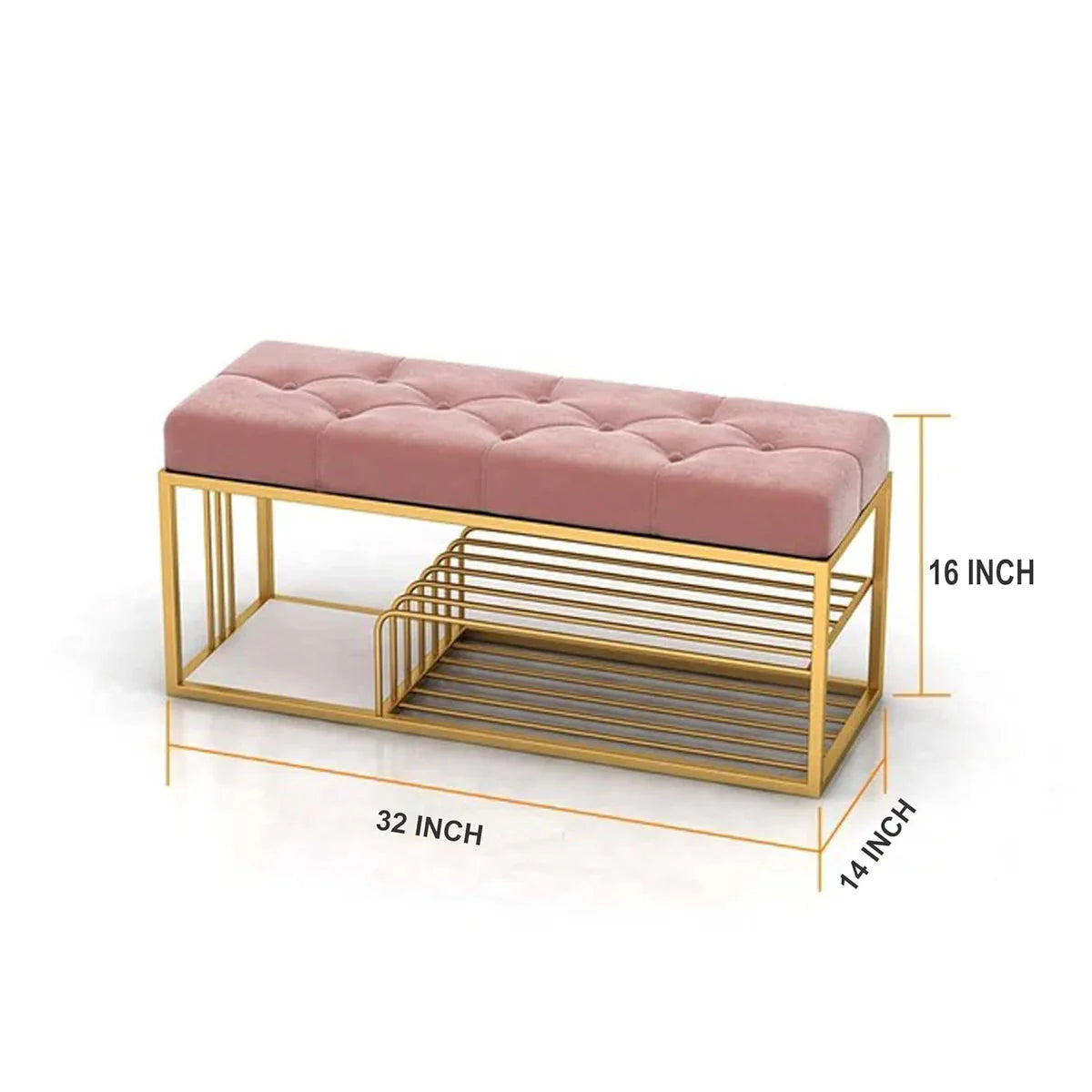 Shoe Rack Bench with Storage-Wooden Crest