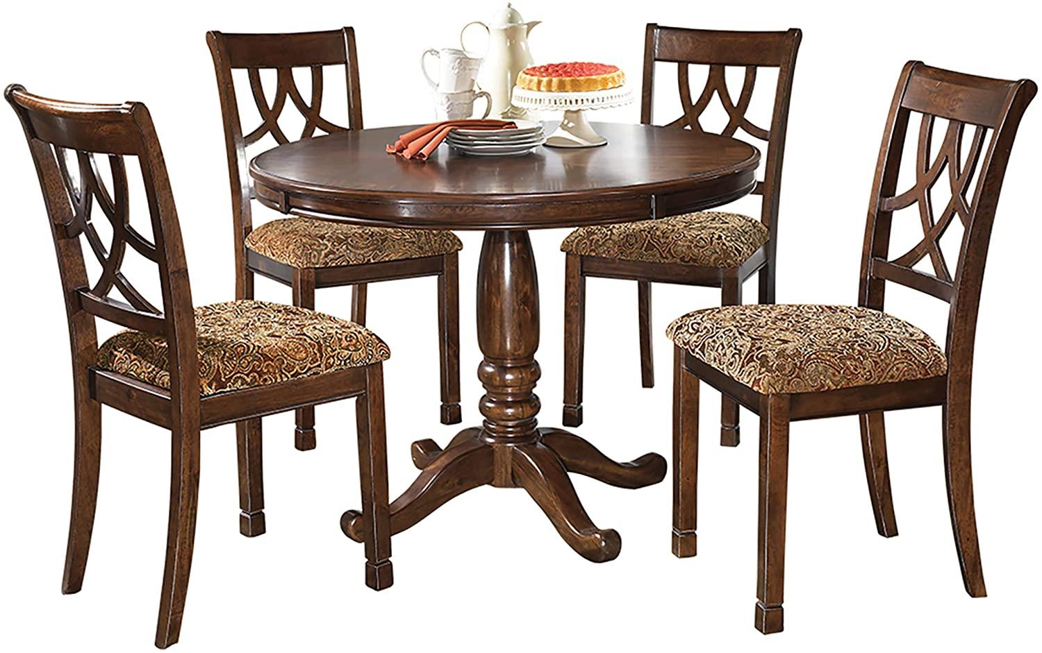 Rich Brown Finish Dining Set-Wooden Crest