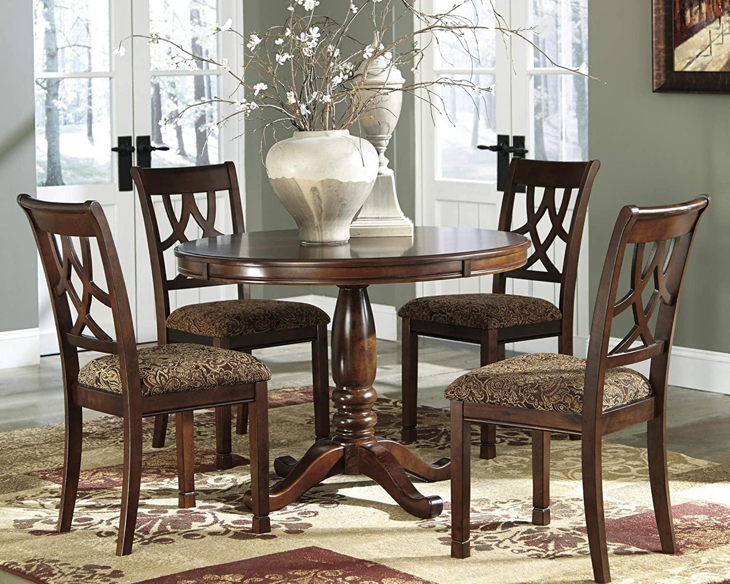 Rich Brown Finish Dining Set-Wooden Crest