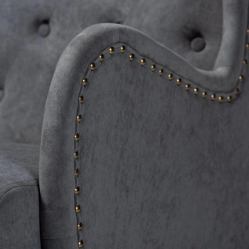 Blige Upholstered Wood Rocking Chair-Wooden Crest