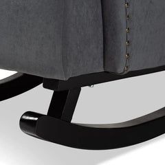 Blige Upholstered Wood Rocking Chair-Wooden Crest