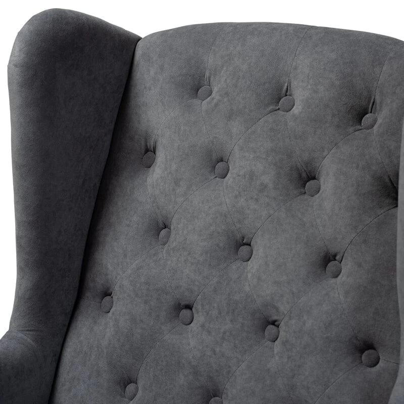 Blige Upholstered Wood Rocking Chair-Wooden Crest