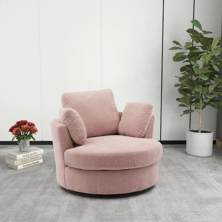 Chemaia Wide Barrel Chair-Wooden Crest