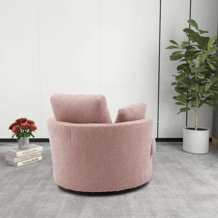 Chemaia Wide Barrel Chair-Wooden Crest