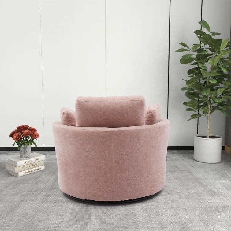 Chemaia Wide Barrel Chair-Wooden Crest