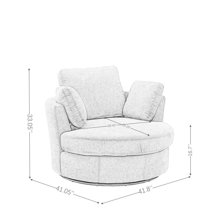 Chemaia Wide Barrel Chair-Wooden Crest