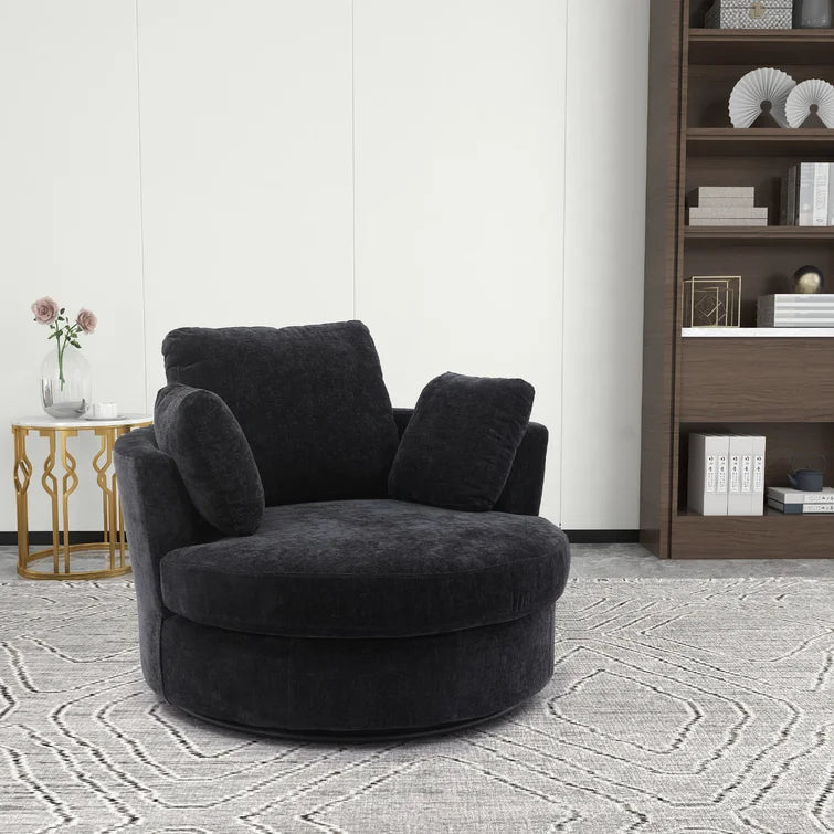 Chemaia Wide Barrel Chair-Wooden Crest