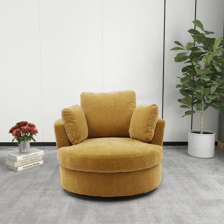 Chemaia Wide Barrel Chair-Wooden Crest