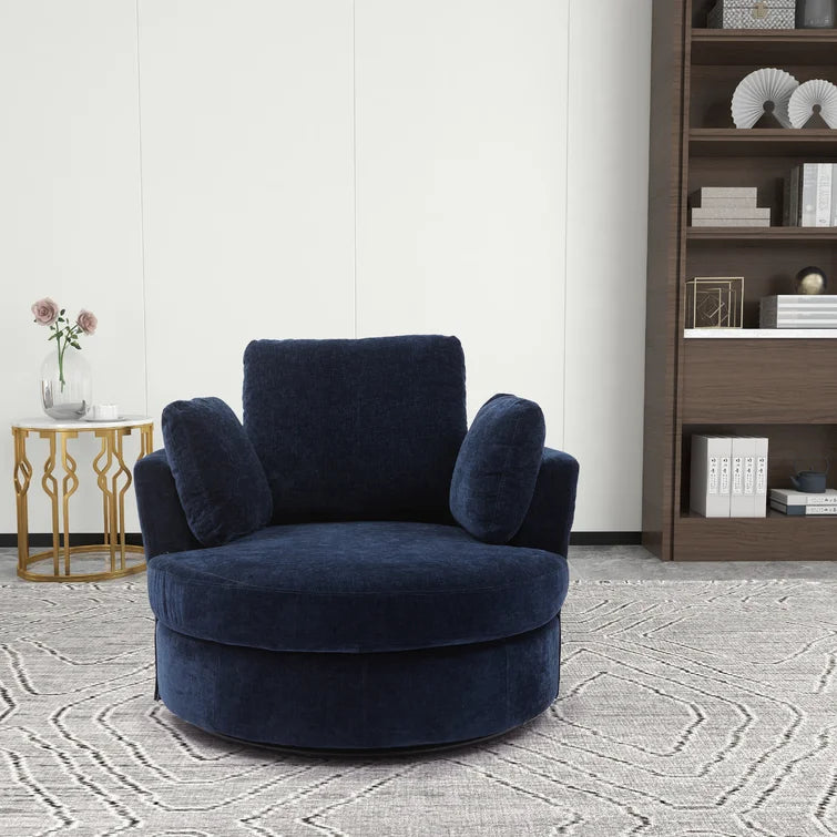 Chemaia Wide Barrel Chair-Wooden Crest